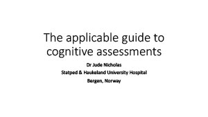 Обложка The applicable guide to cognitive assessments